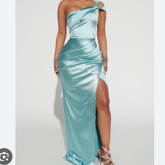 Fashion Nova | Dresses | Fashion Nova Satin Light Blue Maxi Dress Beautiful  And Comfortable | Poshmark